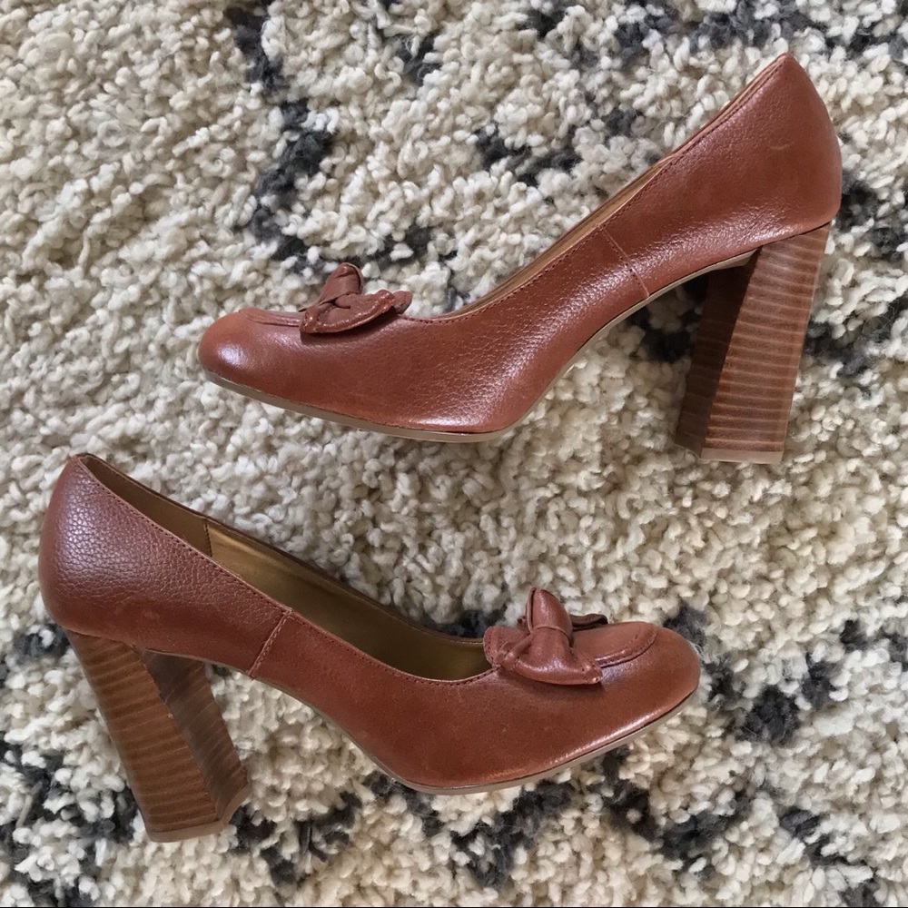Banana Republic Brown Leather Block Heels